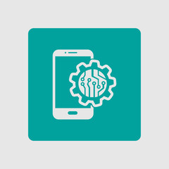 Electronic circuit of technological device. Technology scheme square symbol. 
