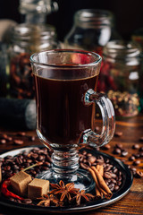 Cup of Coffee with Different Spices.
