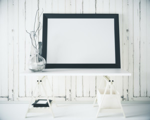 White table with empty canvas