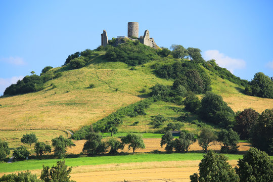 The ruin of the Castle Desenberg in Westphalia, North Rhine-Westphalia, Germany