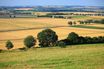 Fototapeta premium Scenic landscape in Westphalia, North Rhine-Westphalia, Germany, view from the Castle Desenberg