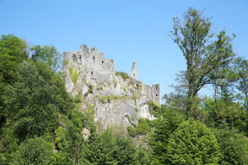 The Ruin of Montaigles in Ardennes, Wallonia, Belgium