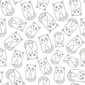 Seamless pattern from the cats.