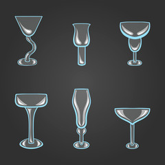 Vector set of stemware