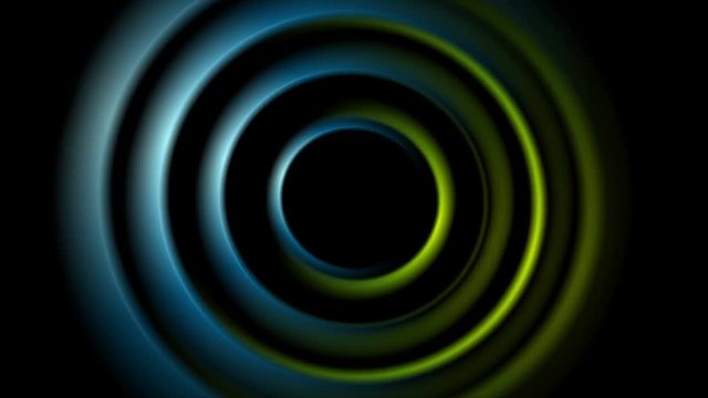 Green and blue abstract smooth circles motion background. Video animation Ultra HD 4K 3840x2160