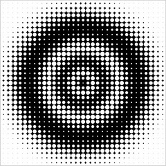 Halftone pattern background texture, round spot shapes, vintage or retro graphic, usable as decorative element.