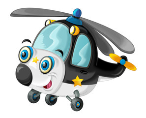 Cartoon funny and happy helicopter - illustration for children