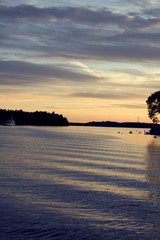 Fantastic day in the archipelago. Summer landscape with nice water, greenery and beautiful sky. Lovely colors. - 163012757