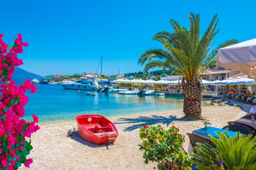 Kefalonia seaport and beach, in Lefkada island, Greece © cristianbalate