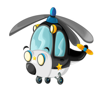 cartoon police helicopter with big eyes clip art preview
