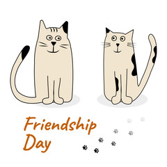 Greeting card with cats for International Day of Friendship