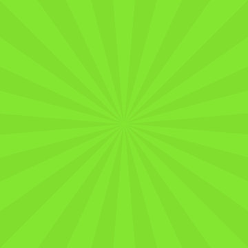 Abstract background with cartoon rays of green color. Template for your projects. The cartoon sun. Flat style