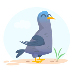 Cartoon vector pigeon isolated. Illustration of dove icon