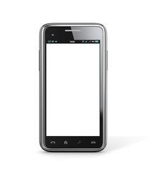 New black smartphone on a white background. 3D illustration
