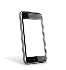 New black smartphone on a white background. 3D illustration