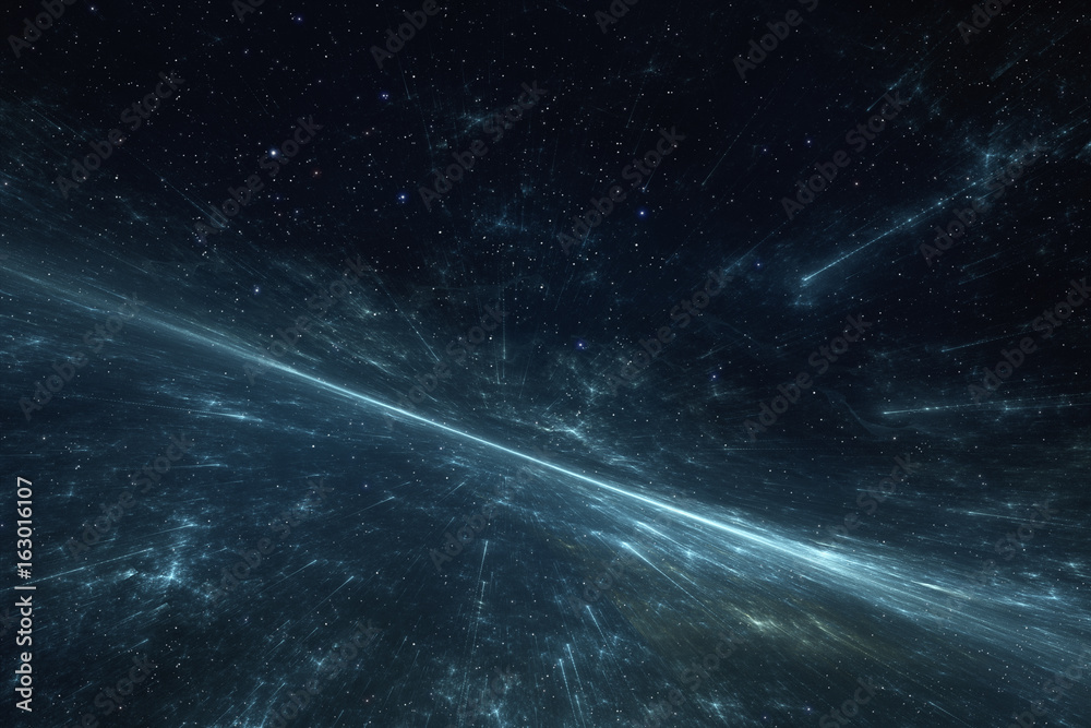 Wall mural abstract lens flare space or time travel concept background
