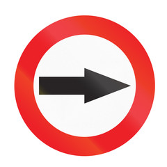 Road sign used in Uruguay - Turn Right