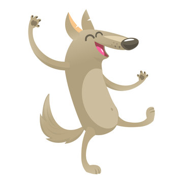 Cartoon wolf. Vector illustration for kids isolated