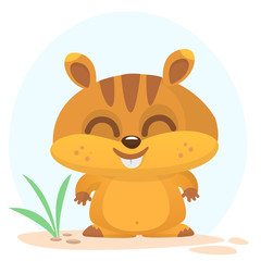 Cartoon marmot mascot. Vector illustration of groundhog or chipmunk isolated