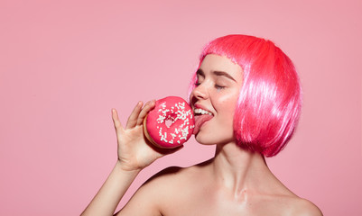 Vogue model licking doughnut