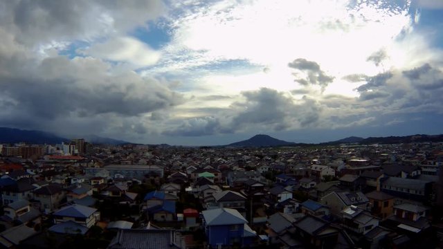 japanese city cloudy time-lapse 