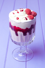 Shake in a glass with syrup