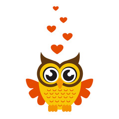 cartoon owl with heart