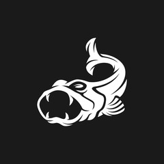 Predatory fish logo. Vector illustration