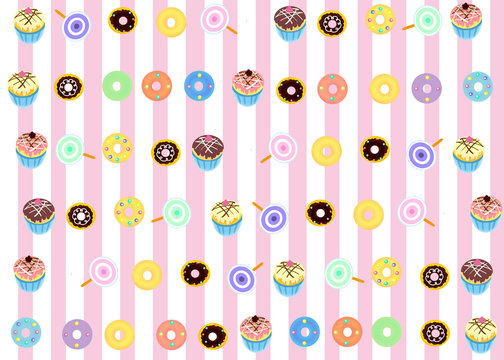 お菓子の壁紙 Stock イラスト Adobe Stock