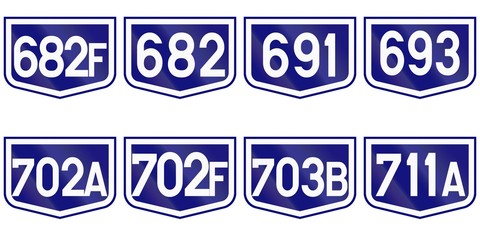 Collection of Road markers for County roads in Romania