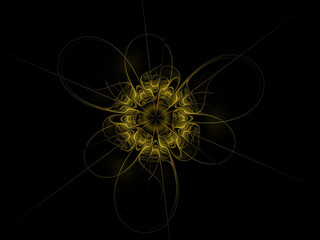 abstract fractal flower computer generated image. Black background
