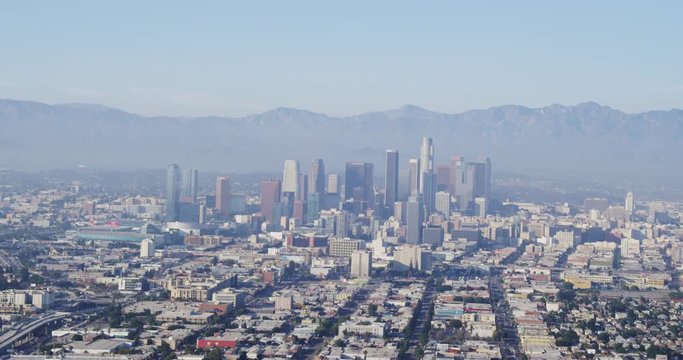 Los Angeles Downtown with Mountains