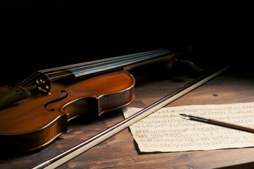 Plakat Sheet music and violin
