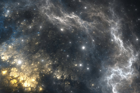 Giant glowing nebula. Space background with nebula and stars