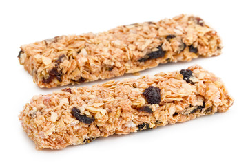 Granola bar on white background