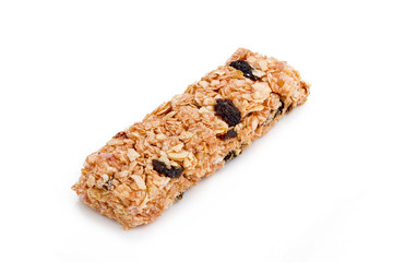 Granola bar on white background