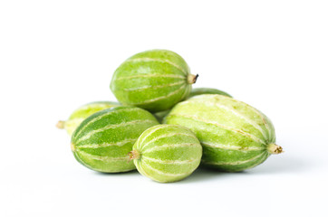 Small gourd on white background,Food ingredient,Organic and Healthy vegetable