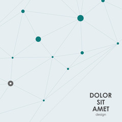 Abstract polygonal with connecting dots and lines. Connection science background