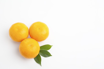 Orange fruit on white background