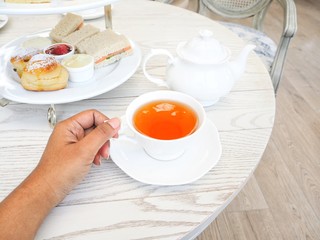 English tea with cake