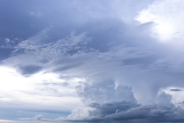 Grey solid cloud is rain over the farm