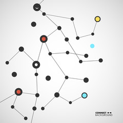Vector illustration molecules, network and connection