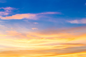 orange sunset sky in twilight time background