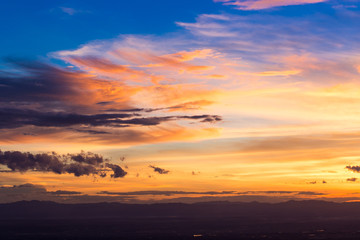 orange sunset sky in twilight time background