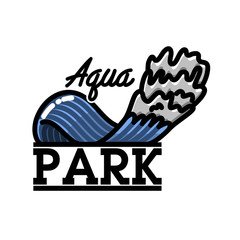 Color vintage aquapark emblem