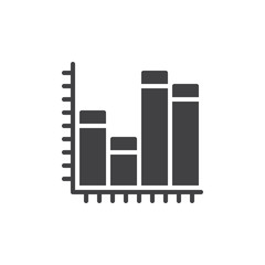 Graph, chart icon vector, filled flat sign, solid pictogram isolated on white. Statistics symbol, logo illustration. Pixel perfect graphics