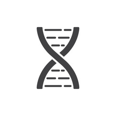 DNA molecule icon vector, filled flat sign, solid pictogram isolated on white. Microbiology symbol, logo illustration. Pixel perfect graphics