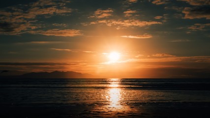 Obraz premium Sunset Ayr Beach