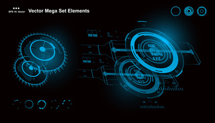 Futuristic virtual graphic touch user interface, HUD