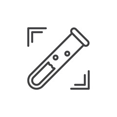 Fototapeta premium Test tube line icon, outline vector sign, linear style pictogram isolated on white. Symbol, logo illustration. Editable stroke. Pixel perfect graphics